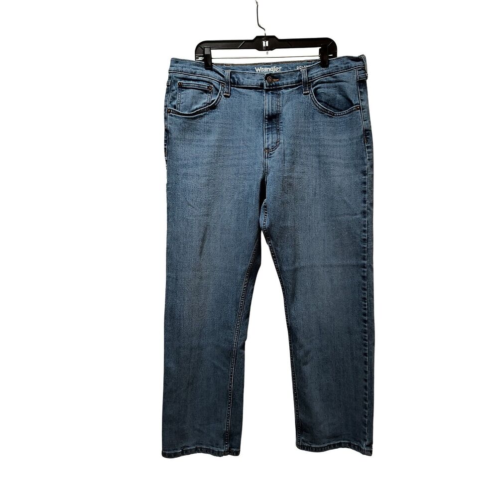 Wrangler Jeans Men's 38x28.5 Blue Straight Relaxed Fit Stretch Denim 10MGW5MA